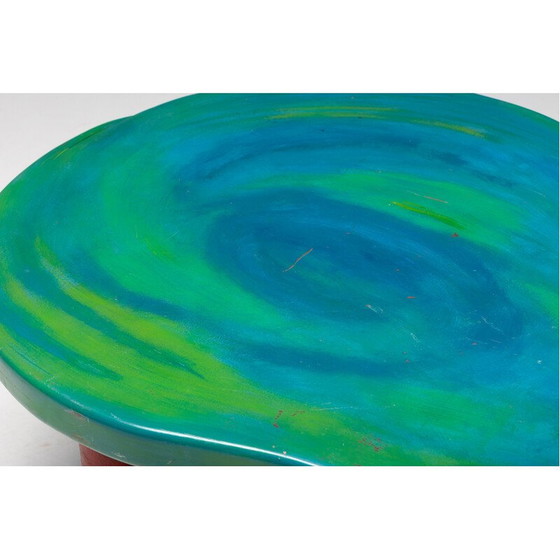 Image 1 of Vintage organic coffee table in wood and steel by Gaetano Pesce, Italy 1990