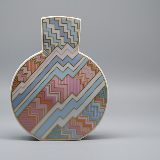 Image 1 of Raro vaso Rosenthal in porcellana dell'artista Rosemonde Nairac in stile Art Déco anni '80