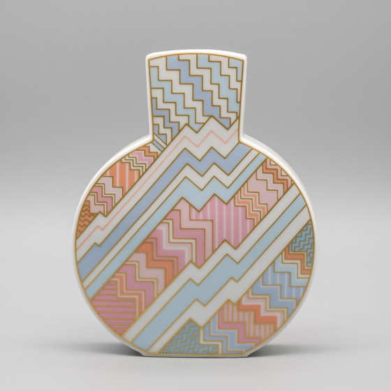 Image 1 of Raro vaso Rosenthal in porcellana dell'artista Rosemonde Nairac in stile Art Déco anni '80