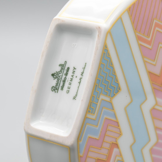 Image 1 of Raro vaso Rosenthal in porcellana dell'artista Rosemonde Nairac in stile Art Déco anni '80