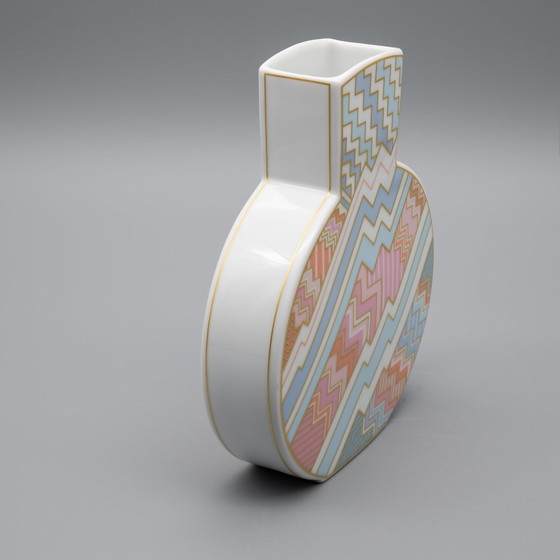 Image 1 of Raro vaso Rosenthal in porcellana dell'artista Rosemonde Nairac in stile Art Déco anni '80