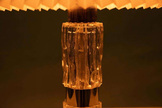 Image 1 of Midcentury glass table lamp Richard Essig, hotel chic table