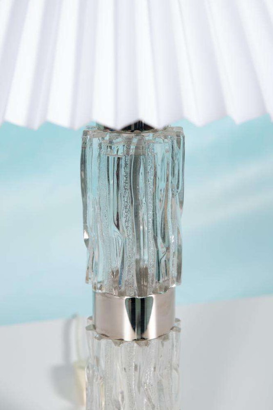 Image 1 of Midcentury glass table lamp Richard Essig, hotel chic table