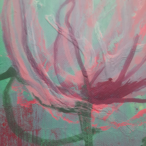 Image 1 of Lotus Flowers - Acrylic On Canvas By Annette Van De Vegte