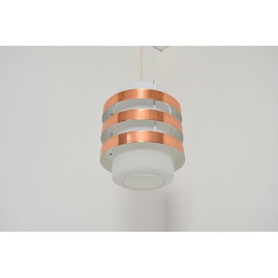 Image 1 of Vintage glass and metal suspension by Drupol, Czechoslovakia 1970