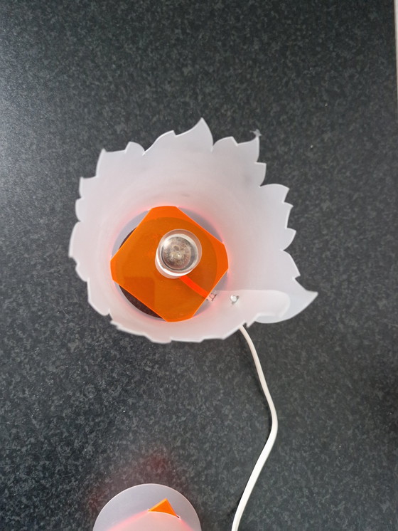 Image 1 of 2x Flame Lamp Table Lamp with Fluorescent Plexiglas