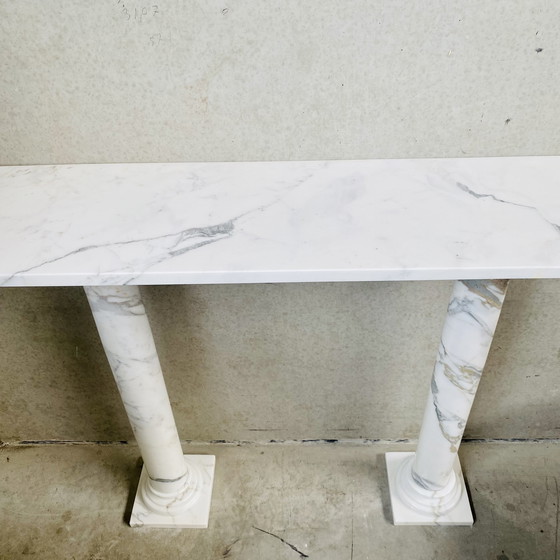 Image 1 of Marble side console table Italian 1980