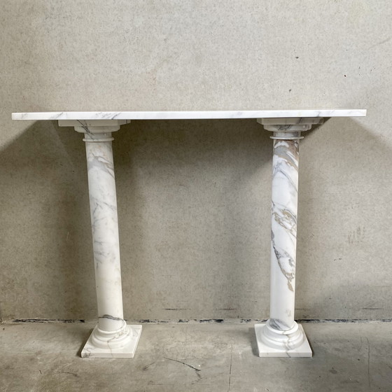 Image 1 of Marble side console table Italian 1980