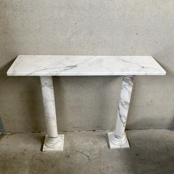 Image 1 of Marble side console table Italian 1980