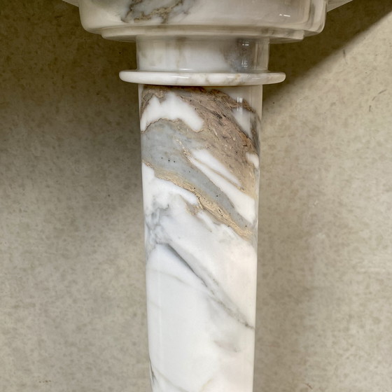 Image 1 of Marble side console table Italian 1980