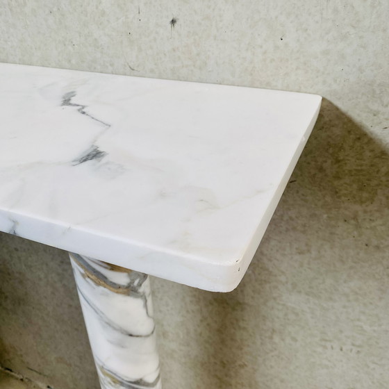 Image 1 of Marble side console table Italian 1980