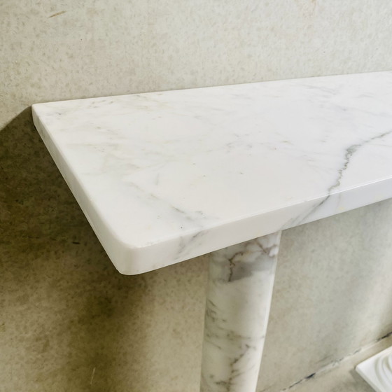 Image 1 of Marble side console table Italian 1980