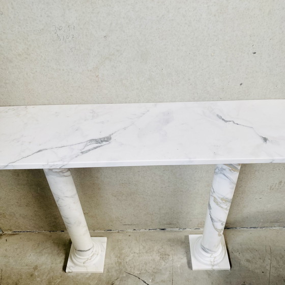 Image 1 of Marble side console table Italian 1980