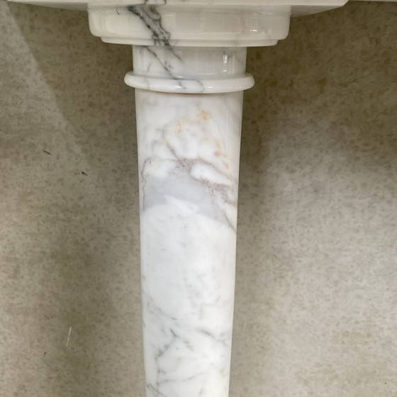 Image 1 of Marble side console table Italian 1980