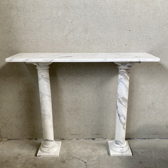 Image 1 of Marble side console table Italian 1980