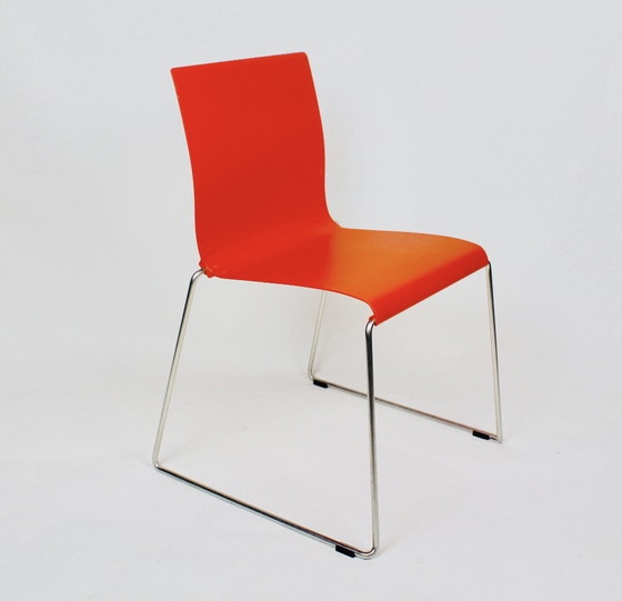 Image 1 of Large series of Bla Station Sting chairs in black, orange and white.