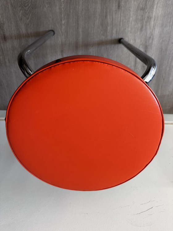 Image 1 of Retro Orange Stool