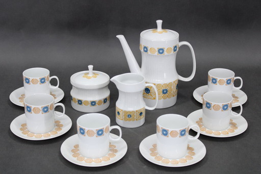 1964 Jaroslav Jezek Exlusive Porcelain Tea Set "Nefertiti", Czechoslovakia 