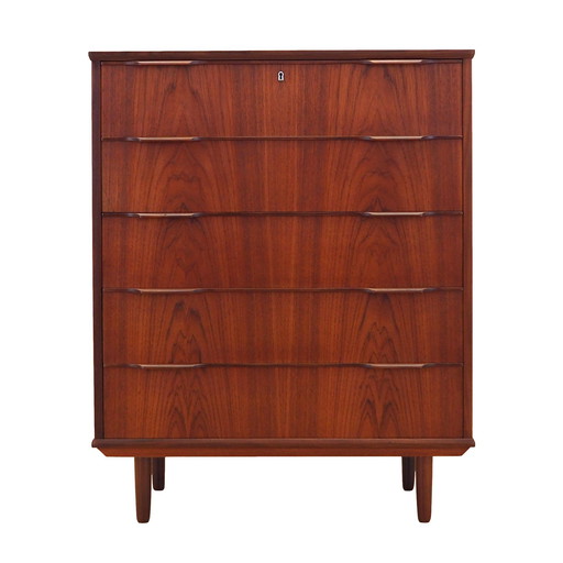 Teak Chest Of Drawers, Danish Design, 1970S, Production: Denmark