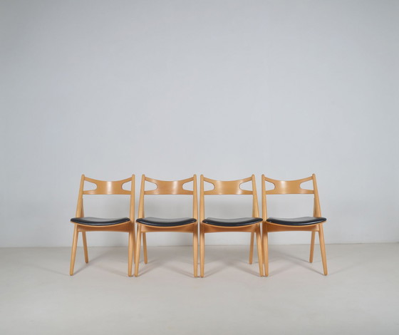 Image 1 of Set CH-29 Sawbuck chairs designed by Hans Wegner for Carl Hansen & Son