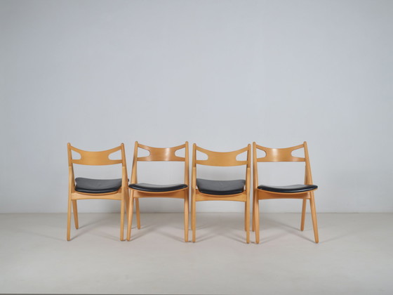 Image 1 of Set CH-29 Sawbuck chairs designed by Hans Wegner for Carl Hansen & Son