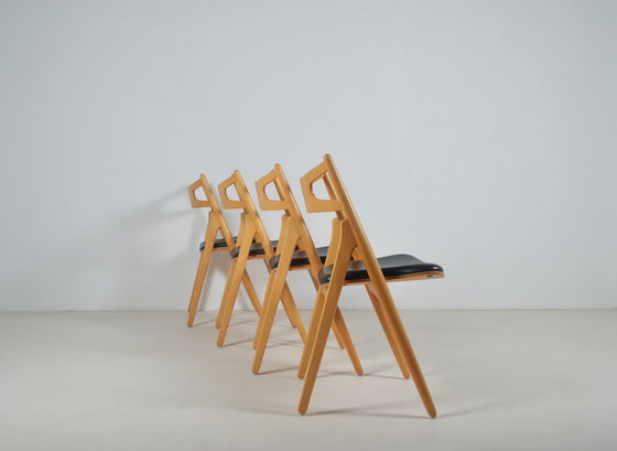 Image 1 of Set CH-29 Sawbuck chairs designed by Hans Wegner for Carl Hansen & Son