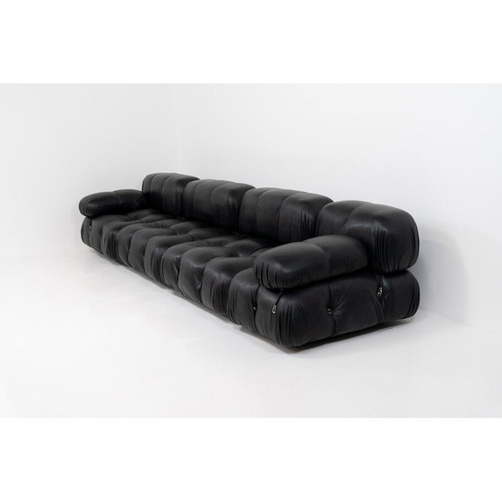 Image 1 of Vintage 3-seater black leather sofa by Mario Bellini for C & B Italia, 1970