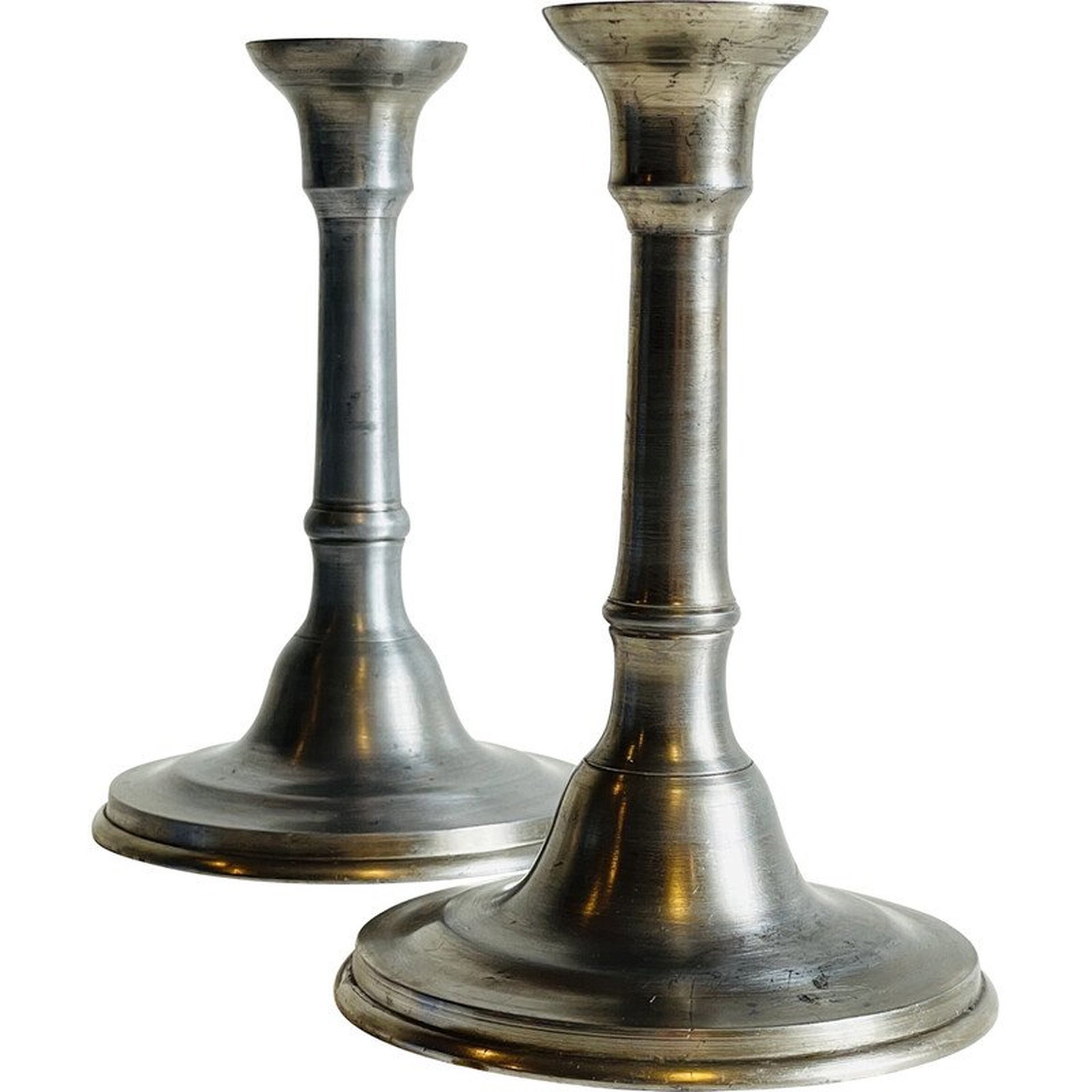 pewter candlesticks