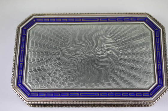 Image 1 of Boîte hongroise russe en argent émaillé de style Fabergé 19é