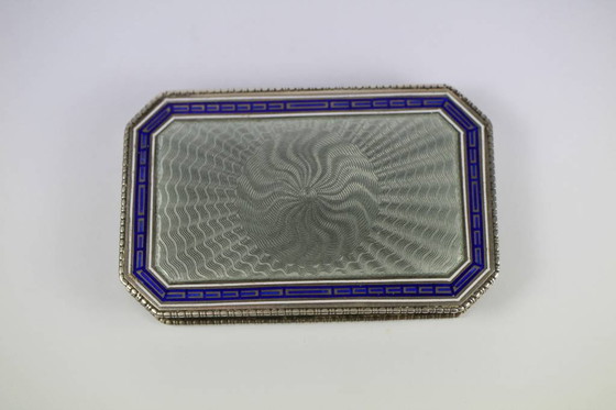 Image 1 of Boîte hongroise russe en argent émaillé de style Fabergé 19é