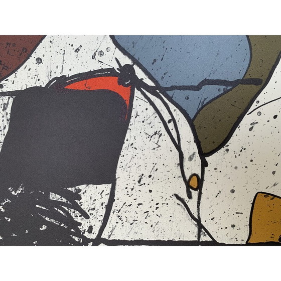 Image 1 of Vintage lithograph composition "RRER" by Josep Guinovart, 1976