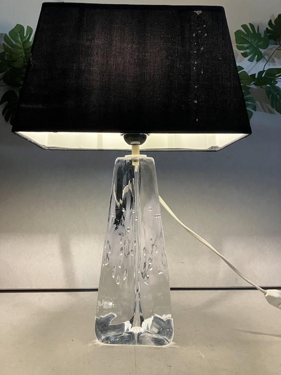 Image 1 of Glass Table Lamp Design By Paul Kedelv, Flygsfors Sweden