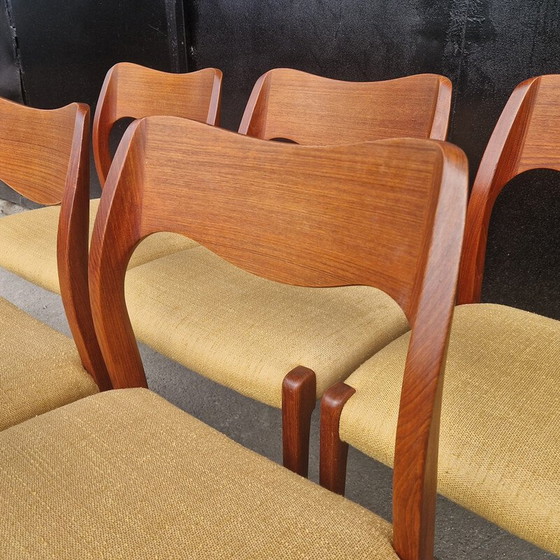 Image 1 of Set of 6 vintage Scandinavian teak chairs by Niels O'Moller for J.L. Moller