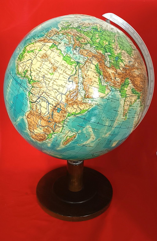 Fifties World Globe With Relief .