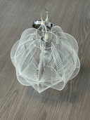 Lampada a sospensione Paul Secon Sompex in plexiglass e filo metallico vintage