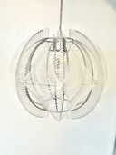 Lampada a sospensione Paul Secon Sompex in plexiglass e filo metallico vintage