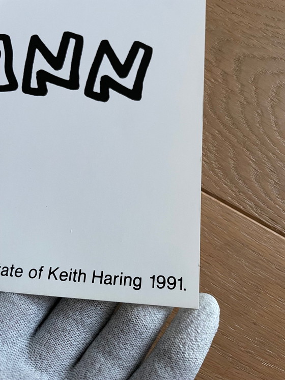 Image 1 of Keith Haring (1958-1990), Original 1991 Exhibition Poster Galerie Hete A. M. Hünermann Düsseldorf, Copyright The Estate Of Keith