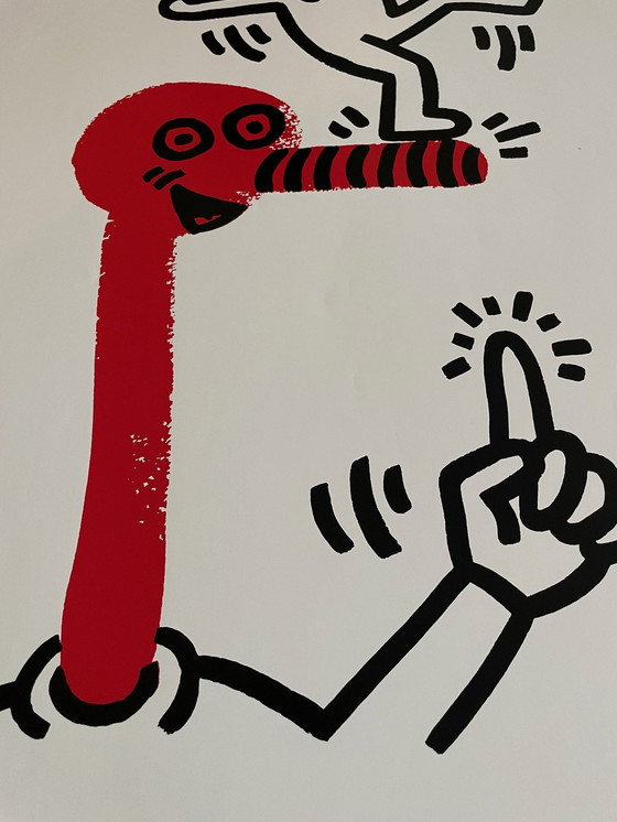 Image 1 of Keith Haring (1958-1990), Original 1991 Exhibition Poster Galerie Hete A. M. Hünermann Düsseldorf, Copyright The Estate Of Keith