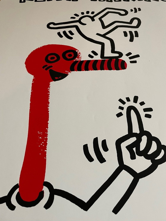 Image 1 of Keith Haring (1958-1990), Original 1991 Exhibition Poster Galerie Hete A. M. Hünermann Düsseldorf, Copyright The Estate Of Keith