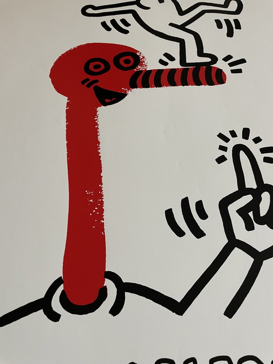 Image 1 of Keith Haring (1958-1990), Original 1991 Exhibition Poster Galerie Hete A. M. Hünermann Düsseldorf, Copyright The Estate Of Keith