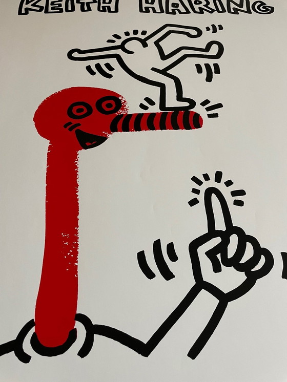 Image 1 of Keith Haring (1958-1990), Original 1991 Exhibition Poster Galerie Hete A. M. Hünermann Düsseldorf, Copyright The Estate Of Keith