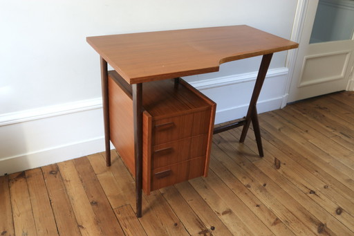 Scandinavian Teak Boomerang desk and chair 1960