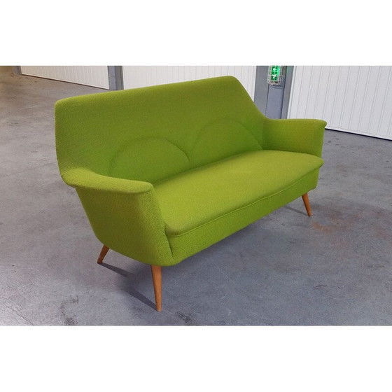 Image 1 of Cocktail sofa in teak and green fabric