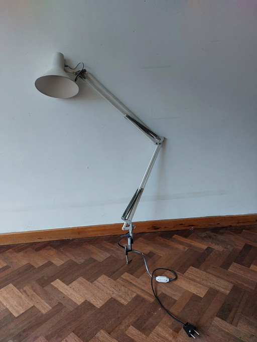 Lampe d'architecte vintage blanche