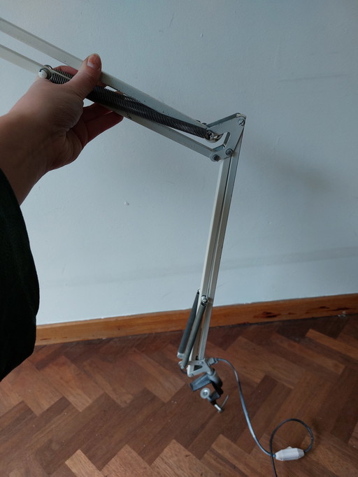 Lampe d'architecte vintage blanche