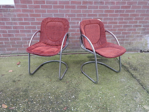 2 chaises en fil de fer italiennes midcentury