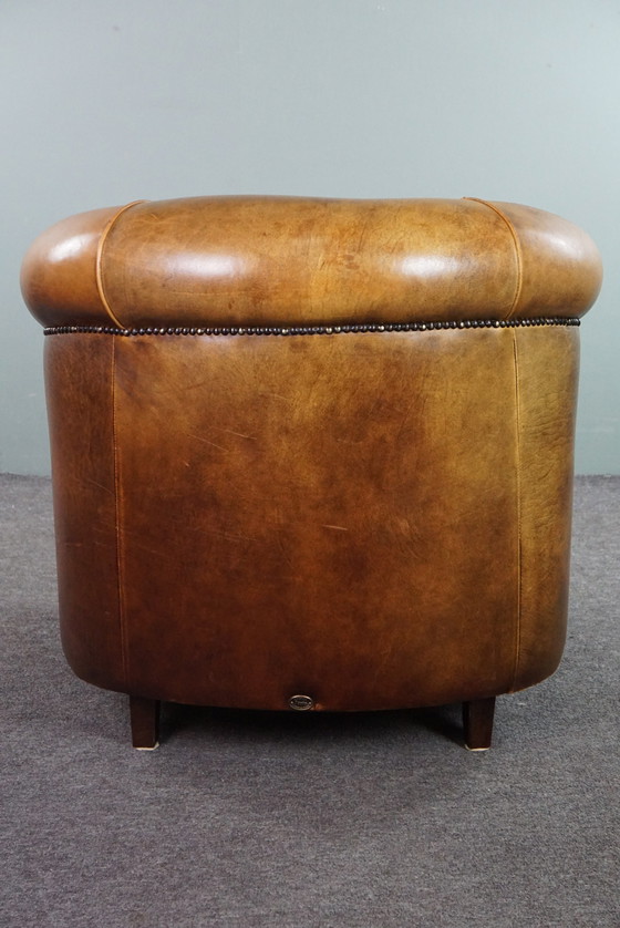 Image 1 of Sheep leather club chair with fixed seat cushion