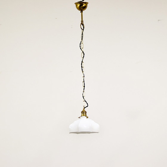 Image 1 of Art Deco Opaline Pendant Lamp