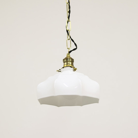 Image 1 of Art Deco Opaline Pendant Lamp