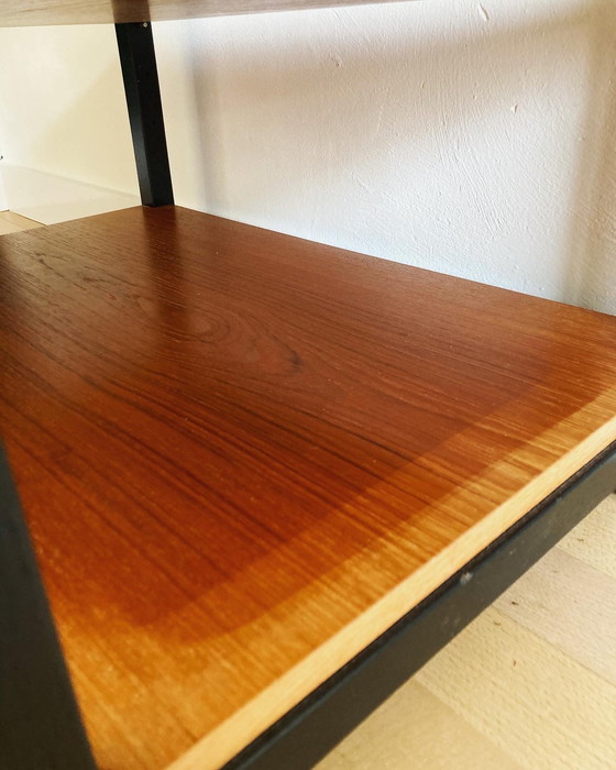 Image 1 of Midcentury wooden trolley side table